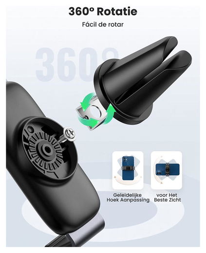 UGREEN Universele Verstelbare Ventilatierooster Telefoonhouder Zwart afbeelding 2