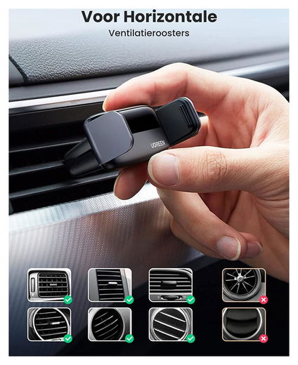 UGREEN Universele Verstelbare Ventilatierooster Telefoonhouder Zwart afbeelding 5