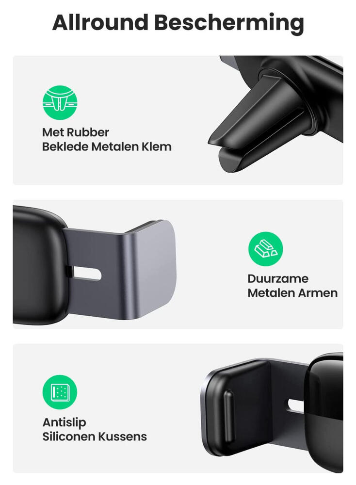 UGREEN Universele Verstelbare Ventilatierooster Telefoonhouder Zwart afbeelding 6