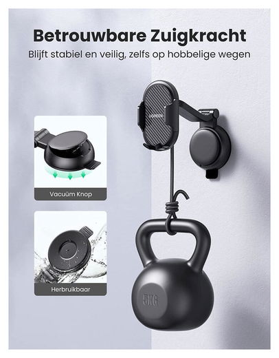 UGREEN Dashboard Telefoon Houder Zuignap Universeel en Verstelbaar afbeelding 4