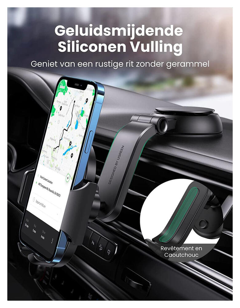 UGREEN Dashboard Telefoon Houder Zuignap Universeel en Verstelbaar afbeelding 7