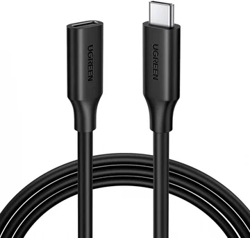 UGREEN USB-C Mannelijke naar USB-C Vrouwelijke Verlengkabel 1m Zwart