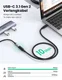 UGREEN USB-C Mannelijke naar USB-C Vrouwelijke Verlengkabel 1m Zwart afbeelding 3