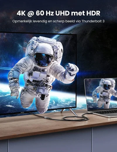 UGREEN USB-C Mannelijke naar USB-C Vrouwelijke Verlengkabel 1m Zwart afbeelding 5