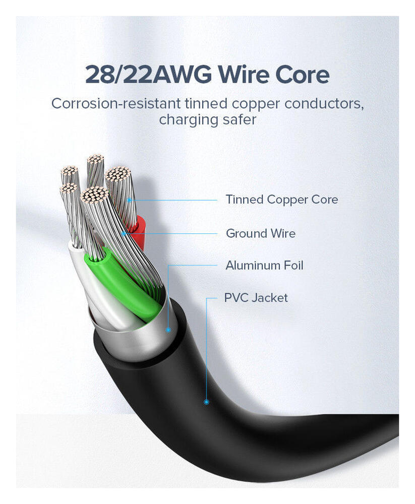 UGREEN USB-A naar USB-C Kabel 3A Fast Charge 1 Meter Wit afbeelding 6