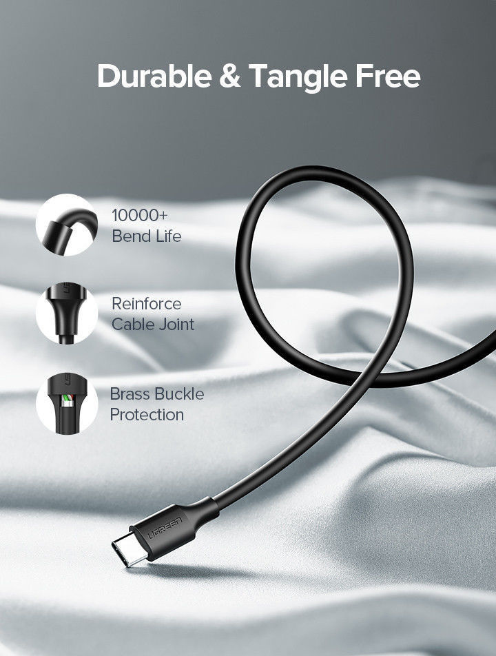UGREEN USB-A naar USB-C Kabel 2.4A Fast Charge 1.5 Meter Wit afbeelding 5