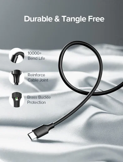 UGREEN USB-A naar USB-C Kabel 2.4A Fast Charge 1.5 Meter Wit afbeelding 5