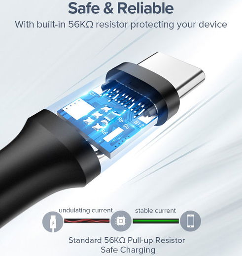 UGREEN USB-A naar USB-C Kabel 3A Fast Charge 0.5 Meter Zwart afbeelding 4