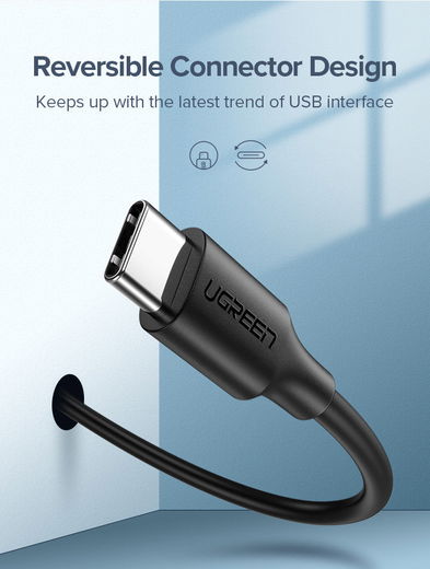 UGREEN USB-A naar USB-C Kabel 3A Fast Charge 0.5 Meter Zwart afbeelding 7