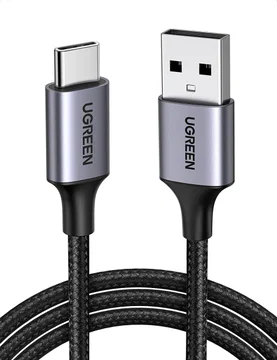 UGREEN Gevlochten USB-A naar USB-C Kabel 3A Fast Charge 2 Meter Zwart