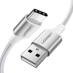 UGREEN Gevlochten USB-A naar USB-C Kabel 3A Fast Charge 1 Meter Wit afbeelding