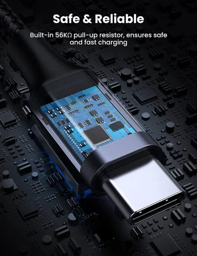 UGREEN Gevlochten USB-A naar USB-C Kabel 3A Fast Charge 1 Meter Wit afbeelding 5