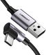 UGREEN 90° Haakse USB-A naar USB-C Kabel 3A Fast Charge 2 Meter Zwart afbeelding 2