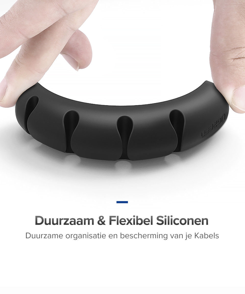 UGREEN Bureau Organizer voor Kabels / Kabelklem 2-Pack Zwart afbeelding 8