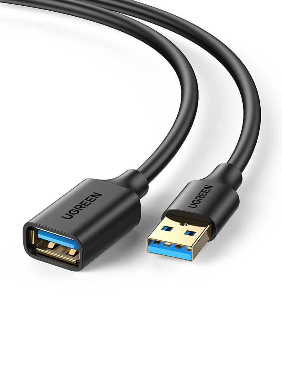UGREEN USB-A Male naar USB-A Female Verleng Kabel 3 Meter Zwart afbeelding 1