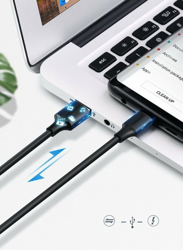 UGREEN USB-A naar USB-C Kabel 3A Fast Charge 2 Meter Zwart afbeelding 5