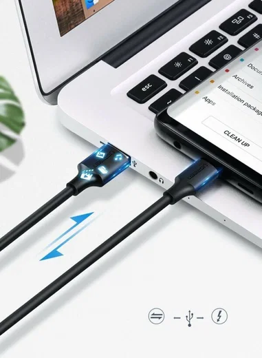 UGREEN USB-A naar USB-C Kabel 3A Fast Charge 2 Meter Zwart afbeelding 5