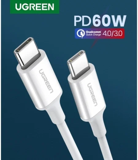 UGREEN USB-C naar USB-C Kabel 3A Fast Charge 0.5 Meter Wit afbeelding 5