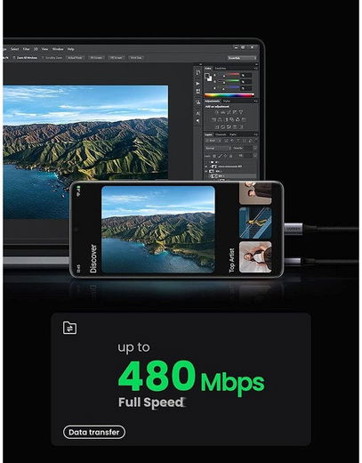 UGREEN USB-A naar USB-C Kabel 3A Fast Charge 3 Meter Wit afbeelding 6