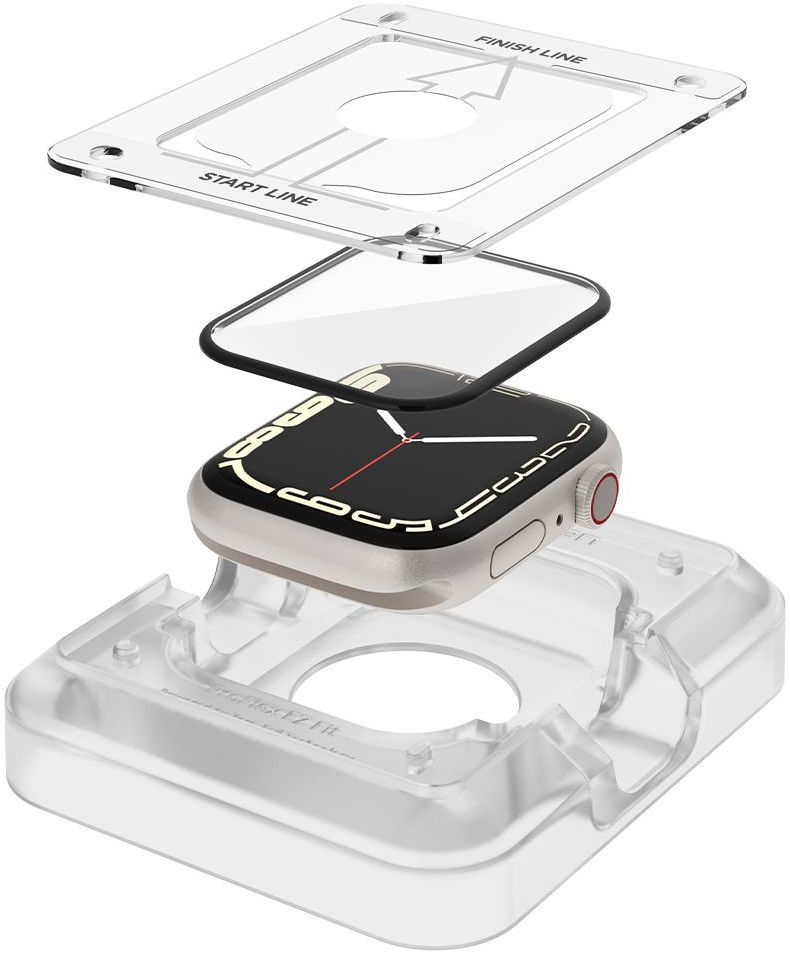 Spigen ProFlex - Apple Watch 7/8/9 41MM Screen Protector + Tray (2-Pack) afbeelding 2