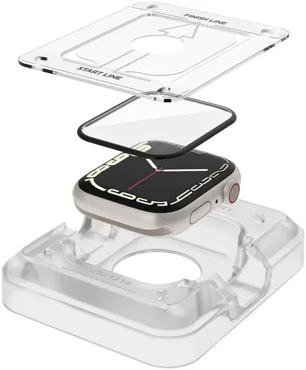 Spigen ProFlex - Apple Watch 7/8/9 41MM Screen Protector + Tray (2-Pack) afbeelding 2