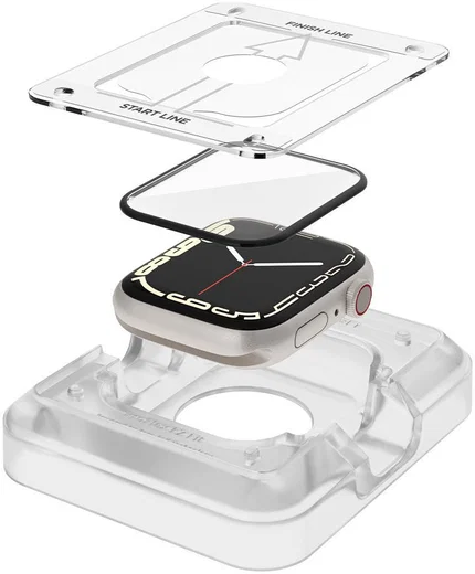 Spigen ProFlex - Apple Watch 7/8/9 45MM Screen Protector + Installatie (2-Pack) afbeelding 2