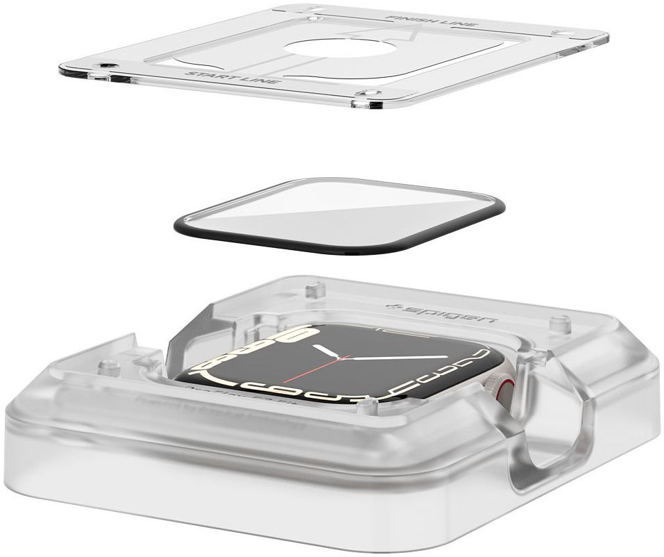 Spigen ProFlex - Apple Watch 7/8/9 45MM Screen Protector + Installatie (2-Pack) afbeelding 9