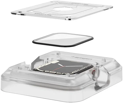 Spigen ProFlex - Apple Watch 7/8/9 45MM Screen Protector + Installatie (2-Pack) afbeelding 9