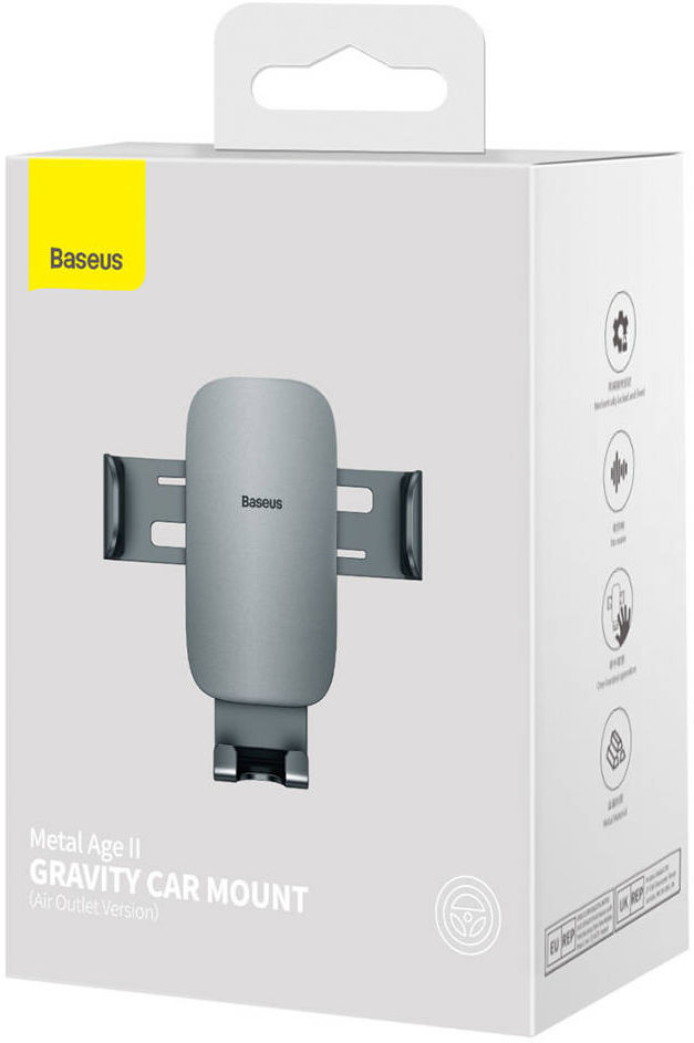 Baseus Metal Age II Gravity Ventilatierooster Telefoonhouder Grijs afbeelding 13