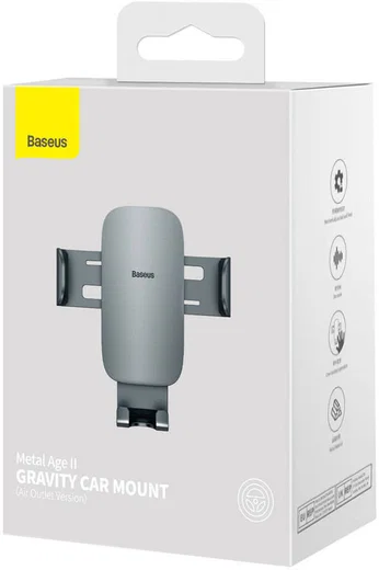 Baseus Metal Age II Gravity Ventilatierooster Telefoonhouder Grijs afbeelding 13