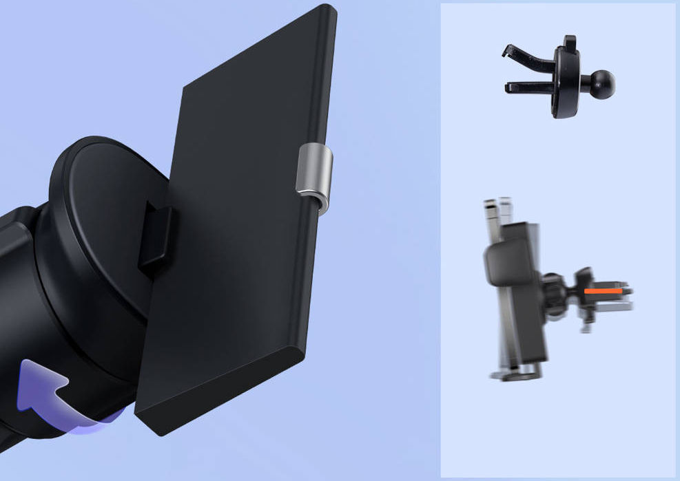 Baseus Metal Age II Gravity Ventilatierooster Telefoonhouder Grijs afbeelding 8