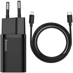 Baseus Snellader 20W PD + USB-C naar Apple Lightning Kabel 1M Zwart afbeelding