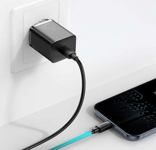 Baseus Snellader 20W PD + USB-C naar Apple Lightning Kabel 1M Zwart afbeelding 8