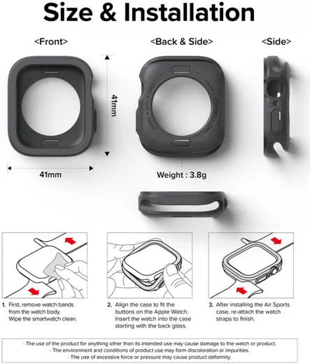 Ringke Air Sports Apple Watch 45MM / 44MM Hoesje TPU Blauw afbeelding 11