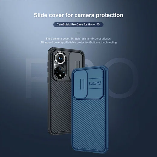 Nillkin CamShield Honor 50 Hoesje met Camera Slider Back Cover Zwart afbeelding 7