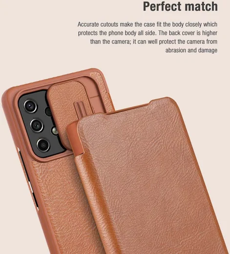Nillkin Qin Samsung Galaxy A53 Hoesje Book Case Camera Slider Zwart afbeelding 7