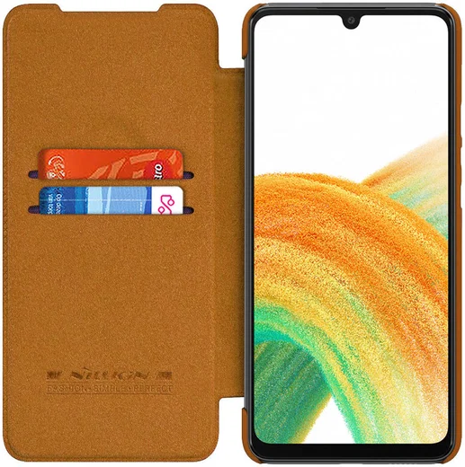 Nillkin Qin Samsung Galaxy A33 Hoesje Wallet Book Case Bruin afbeelding 1
