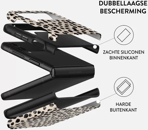 Burga Tough Case Samsung Galaxy Z Flip 3 Hoesje Almond Latte afbeelding 2