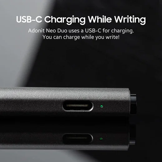 Adonit Neo Duo Stylus Pen Herlaadbaar met Native Palm Rejection Zwart afbeelding 8
