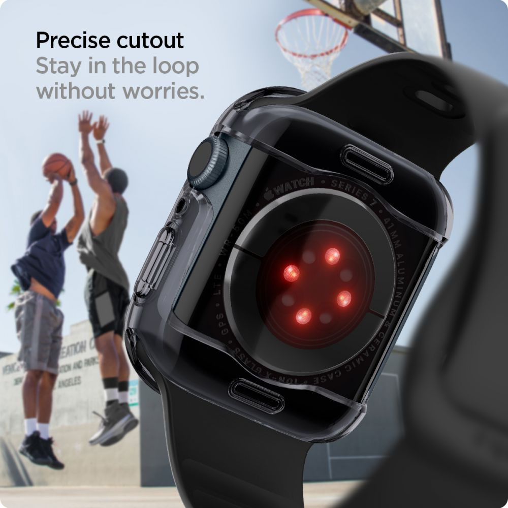 Spigen Ultra Hybrid Apple Watch 7 / 8 41MM Hoesje Full Screen Grijs afbeelding 6