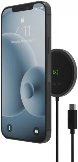 Mophie Snap+ Wireless Draadloze Oplader voor MagSafe Snelladen Zwart afbeelding 1