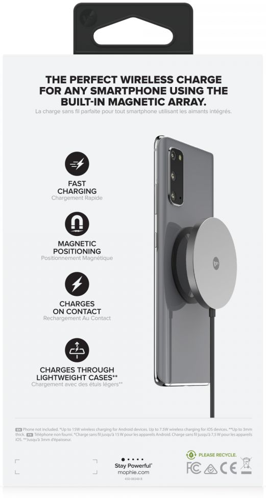 Mophie Snap+ Wireless Draadloze Oplader voor MagSafe Snelladen Zwart afbeelding 16
