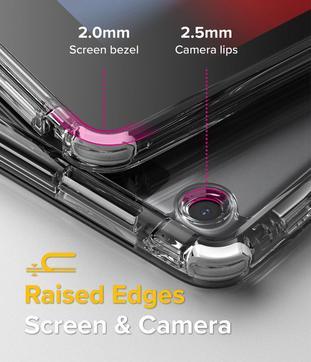 Ringke Fusion+ Apple iPad 10.2 Hoes Schokbestendig + Bumpers Wit/Geel afbeelding 3