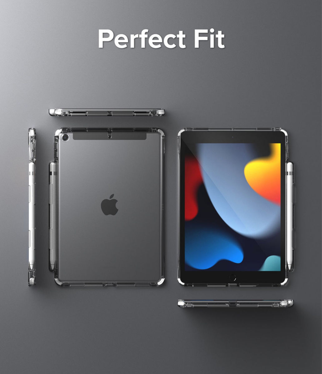 Ringke Fusion+ Apple iPad 10.2 Hoes Schokbestendig + Bumpers Wit/Geel afbeelding 8