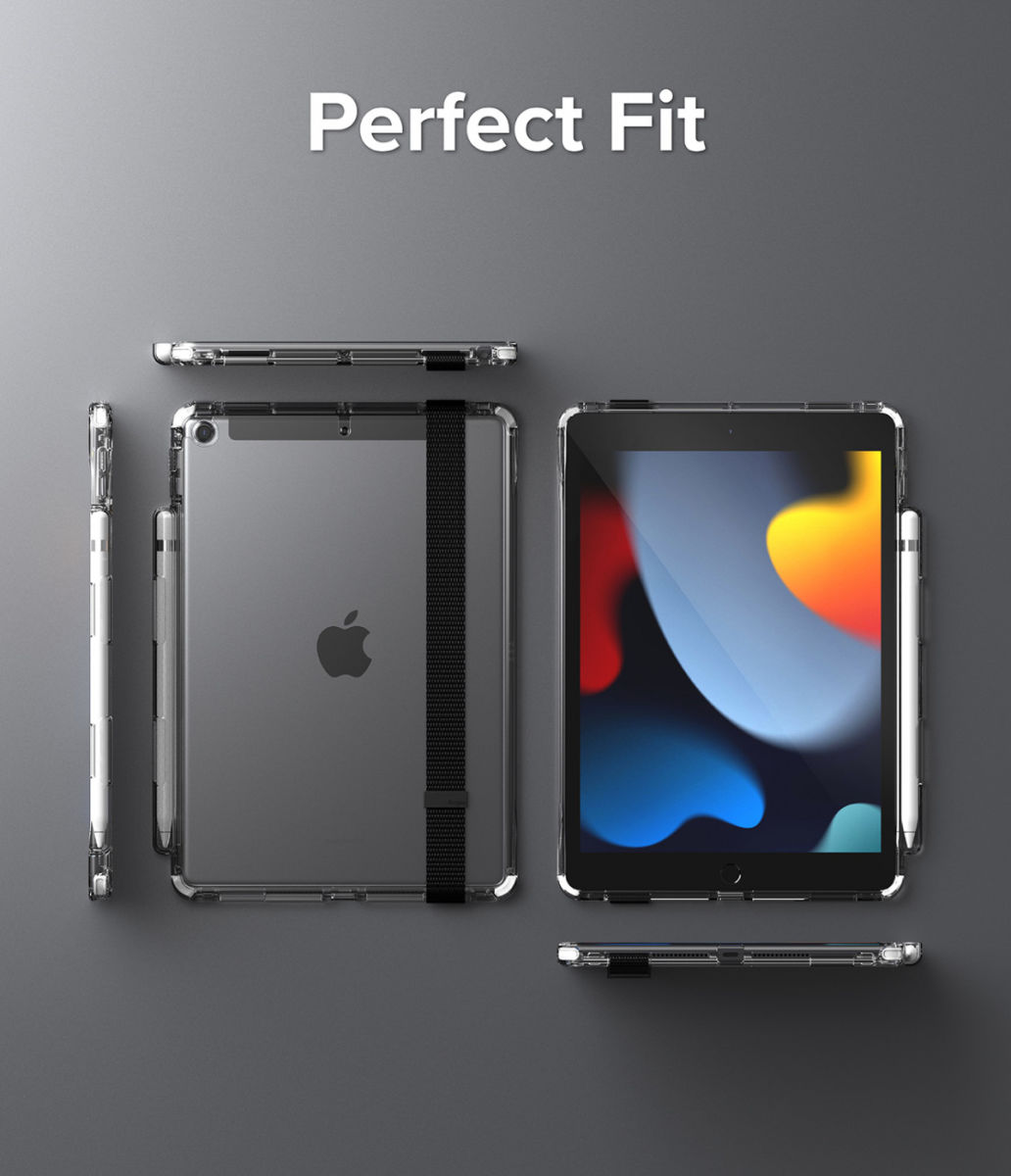 Ringke Fusion+ Apple iPad 10.2 Hoes + Handstrap & Bumpers Geel/Wit afbeelding 9