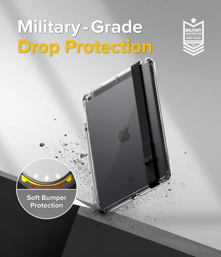 Ringke Fusion+ Apple iPad 10.2 Hoes + Handstrap & Bumpers Geel/Wit afbeelding 2