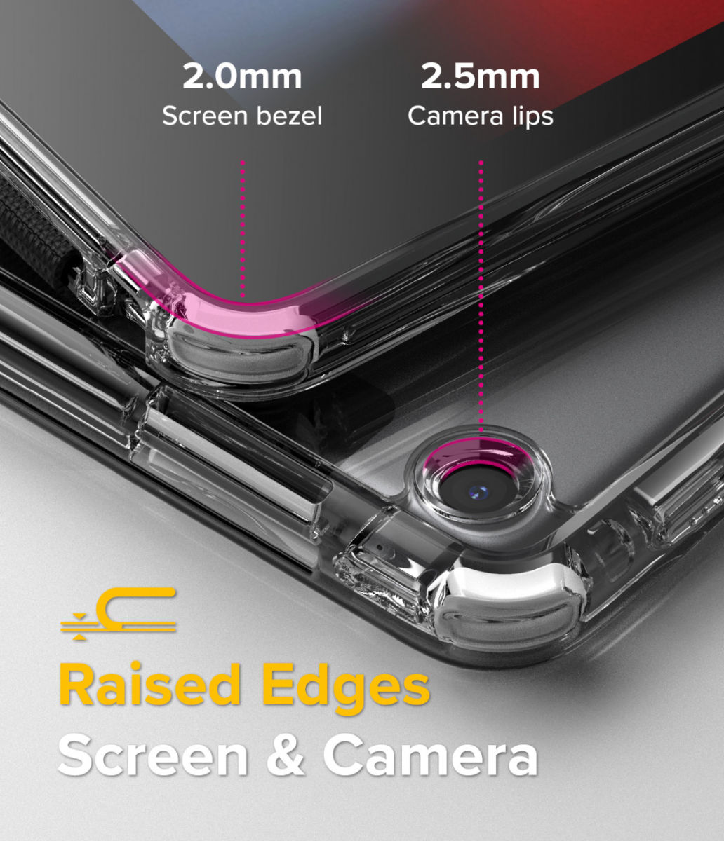 Ringke Fusion+ Apple iPad 10.2 Hoes + Handstrap & Bumpers Geel/Wit afbeelding 3