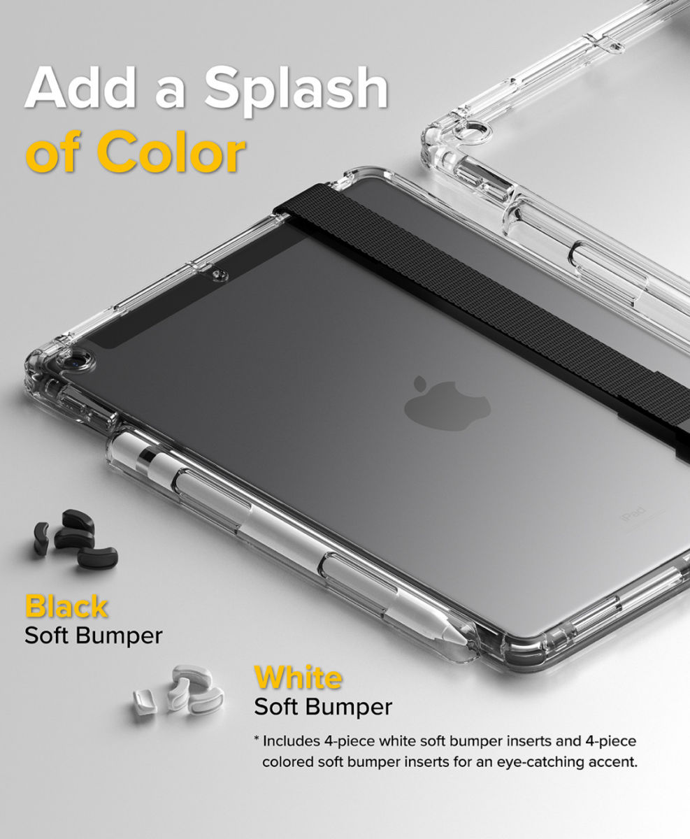 Ringke Fusion+ Apple iPad 10.2 Hoes + Handstrap & Bumpers Geel/Wit afbeelding 4