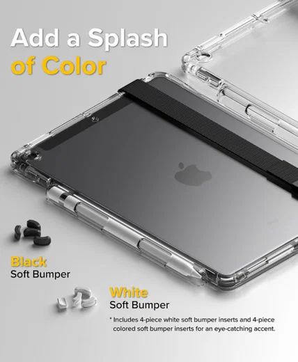 Ringke Fusion+ Apple iPad 10.2 Hoes + Handstrap & Bumpers Geel/Wit afbeelding 4