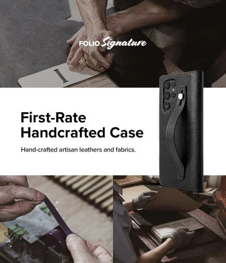 Ringke Folio Signature EZ Strap Samsung Galaxy S22 Ultra Hoesje Zwart afbeelding 4